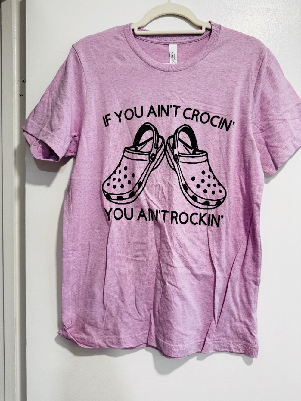 Pink Graphic T-Shirt with Croc Design NWOT